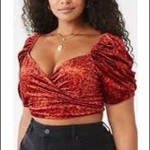 FOREVER 21+ velvet crop top